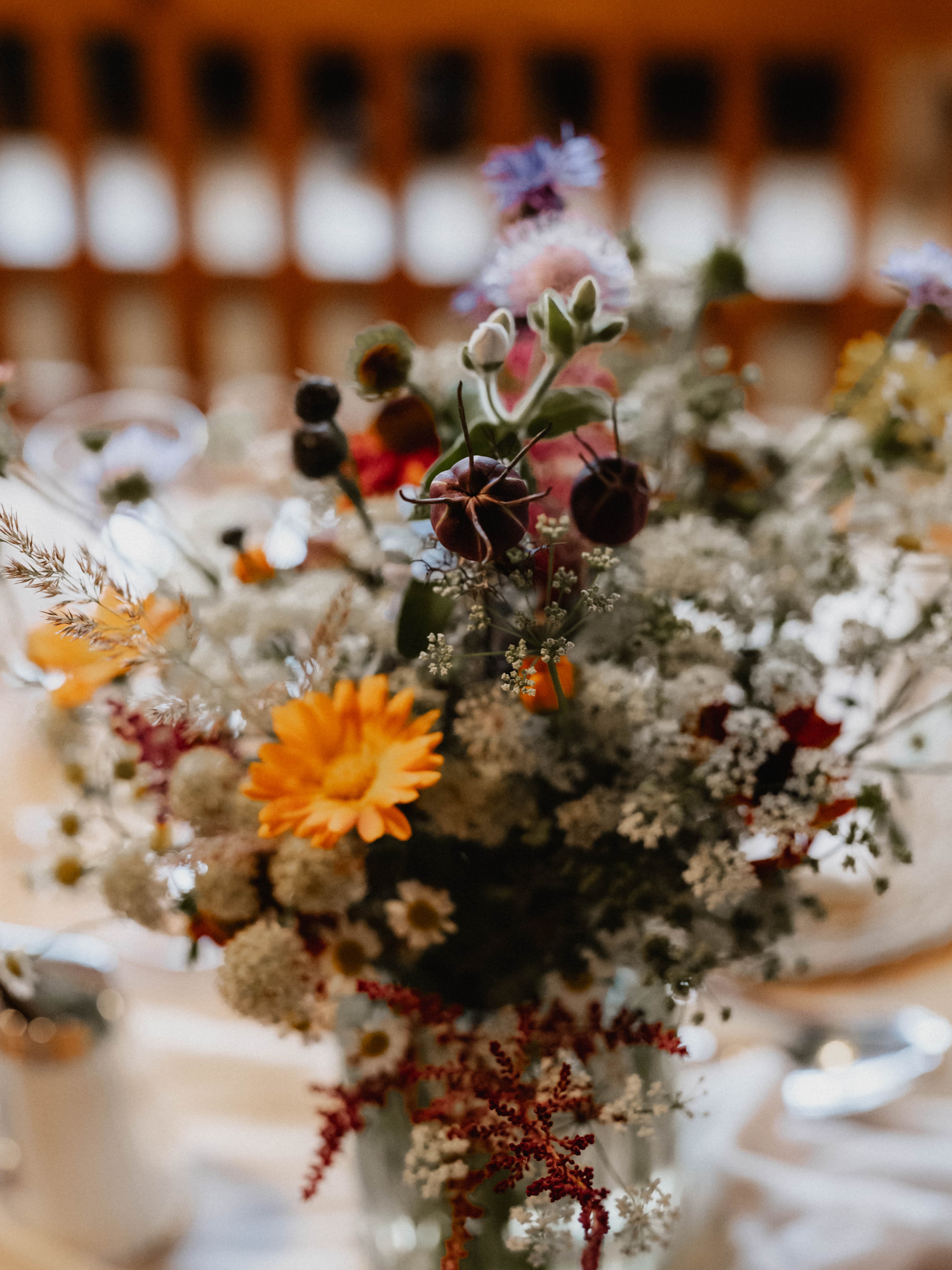 Wildblumen Tischdeko